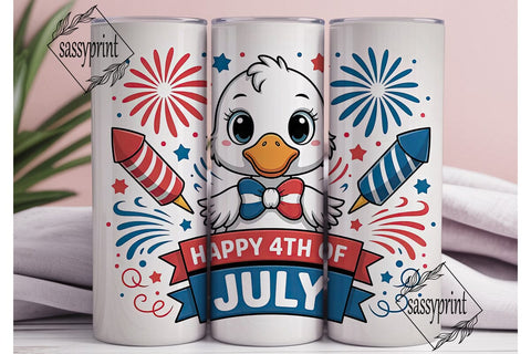 4th of July Duckling 20oz Tumbler Sublimation sassyprint 