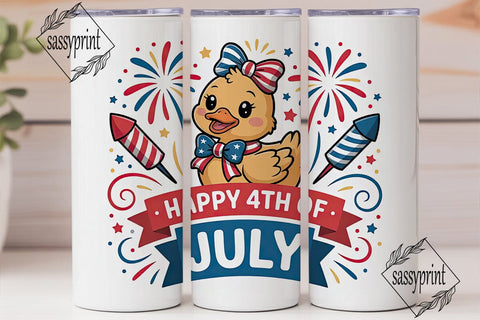 4th of July Duckling 20oz Tumbler Sublimation sassyprint 