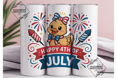 4th of July Duckling 20oz Tumbler Sublimation sassyprint 