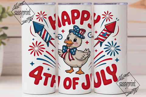 4th of July Duckling 20oz Tumbler Sublimation sassyprint 