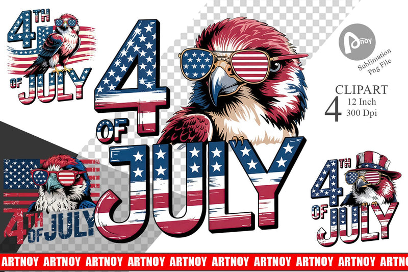 4th of July Eagle Clipart Sublimation artnoy 