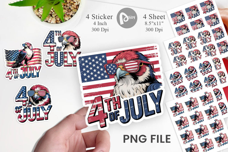 4th of July Eagle Sticker Sublimation artnoy 