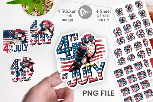 4th of July Eagle Sticker Sublimation artnoy 