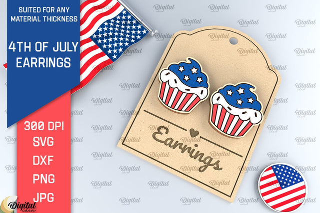 4th of July Earrings Lasercut. Independence Day Earrings SVG SVG Evgenyia Guschina 
