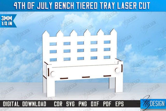 4th of July Element Laser Cut | Patriotic Sign | Independence Day | Red White and Blue | Bench |CNC File SVG Fly Design 