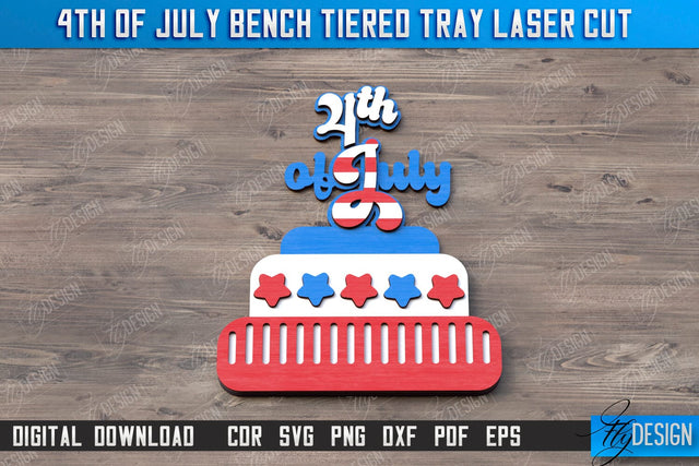 4th of July Element Laser Cut | Patriotic Sign | Independence Day | Red White and Blue | CNC File SVG Fly Design 