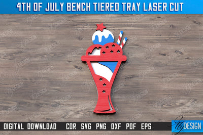 4th of July Element Laser Cut | Patriotic Sign | Independence Day | Red White and Blue | CNC File SVG Fly Design 
