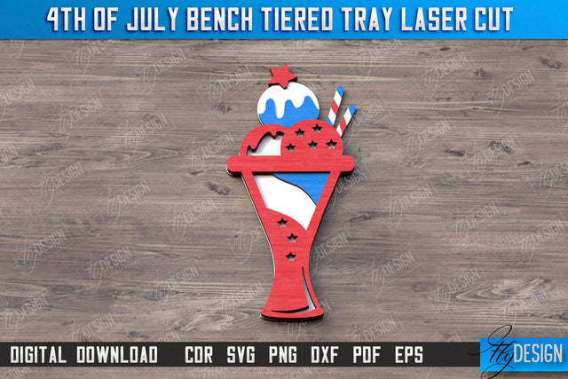 4th of July Element Laser Cut | Patriotic Sign | Independence Day | Red White and Blue | CNC File SVG Fly Design 