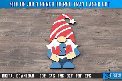 4th of July Element Laser Cut | Patriotic Sign | Independence Day | Red White and Blue | CNC File SVG Fly Design 