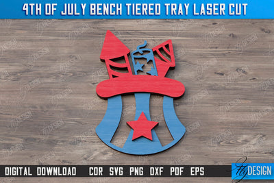 4th of July Element Laser Cut | Patriotic Sign | Independence Day | Red White and Blue | CNC File SVG Fly Design 