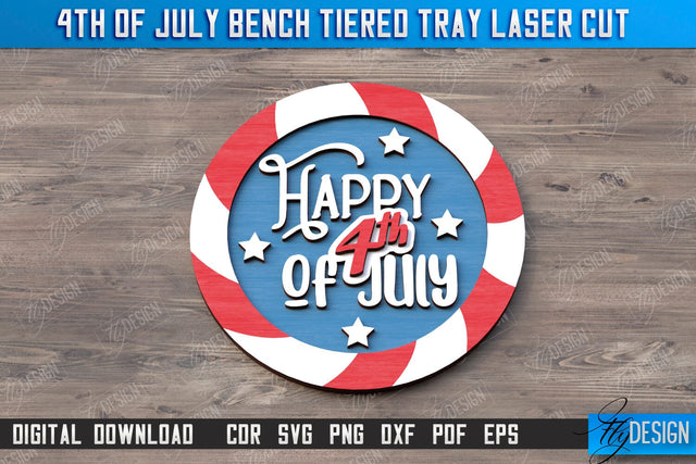 4th of July Element Laser Cut | Patriotic Sign | Independence Day | Red White and Blue | CNC File SVG Fly Design 