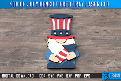 4th of July Element Laser Cut | Patriotic Sign | Independence Day | Red White and Blue | CNC File SVG Fly Design 