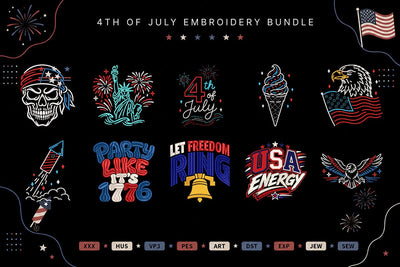 4th Of July Embroidery Bundle Patriotic USA Independence Day Designs Embroidery/Applique DESIGNS sg embroidery 