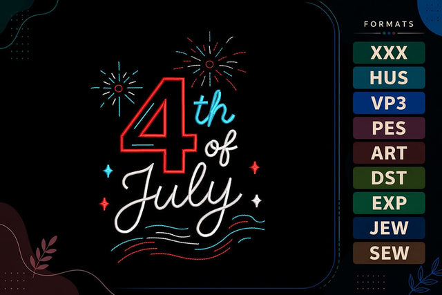 4th of July Embroidery Design | Patriotic Independence Day Fireworks Embroidery/Applique DESIGNS sg embroidery 