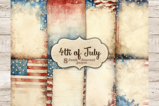 4th of July Ephemera | Independence Day Scrapbook Paper SVG GlamArtZhanna 
