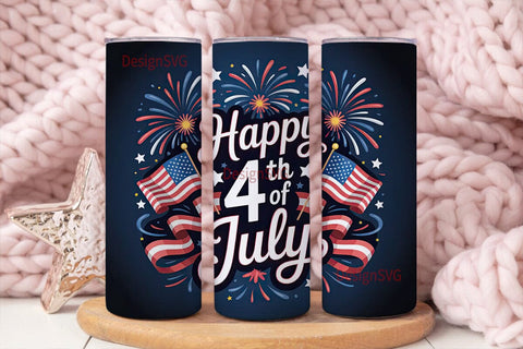 4th of July Fireworks 20oz Tumbler Wrap Sublimation DesignSVG 