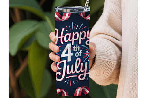 4th of July Fireworks 20oz Tumbler Wrap Sublimation DesignSVG 
