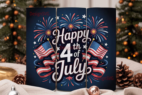 4th of July Fireworks 20oz Tumbler Wrap Sublimation DesignSVG 