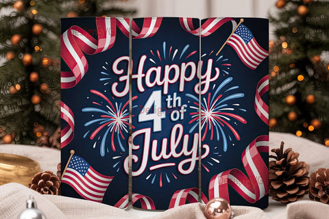 4th of July Fireworks 20oz Tumbler Wrap Sublimation DesignSVG 
