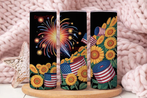 4th of July Fireworks Tumbler Wrap Sublimation DesignSVG 