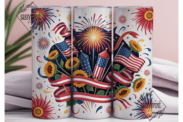 4th of July Fireworks Tumbler Wrap Sublimation sassyprint 