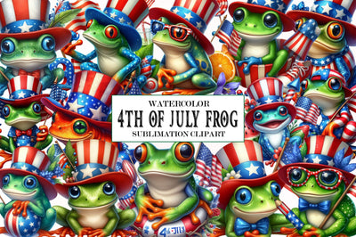 4th of July Frog Sublimation Clipart Sublimation SVGista 