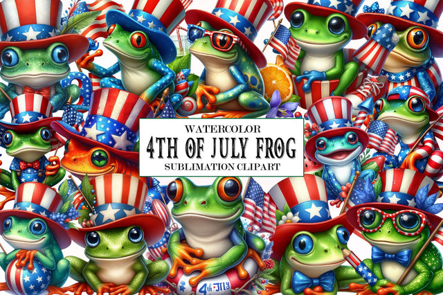 4th of July Frog Sublimation Clipart Sublimation SVGista 