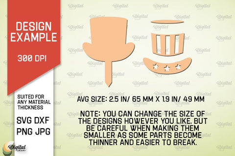 4th of July Garden Stake Laser Cut. Garden Stake SVG SVG Evgenyia Guschina 