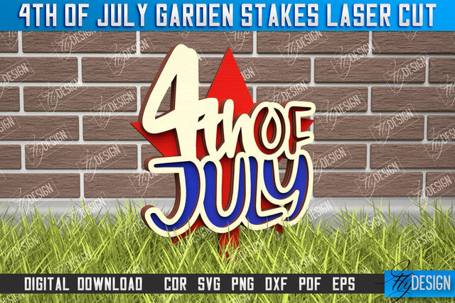 4th of July Garden Stakes | Plant Stakes | Plant Marker | Lawn Stakes | CNC File SVG Fly Design 