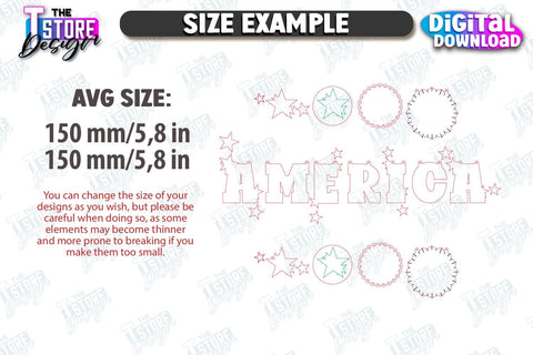 4th of July Garland Laser Cut Bundle | 4th of July Banner | 4th of July Decorations | Home Décor | Holiday | CNC Files SVG The T Store Design 