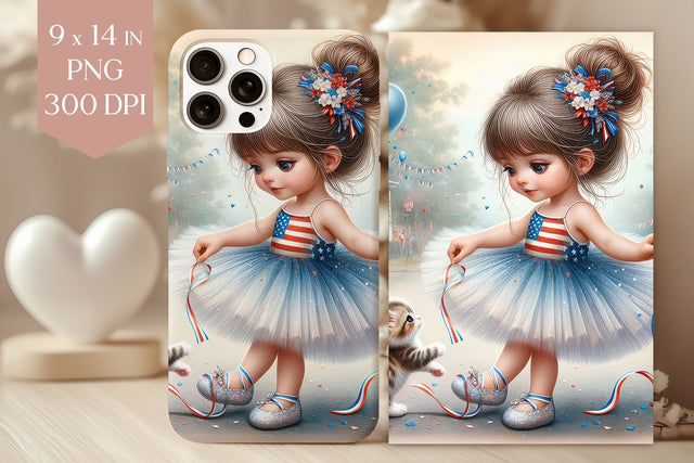 4th of July Girl Phone Case PNG Sublimation BijouBay 