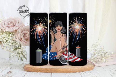 4th of July Girl Tumbler Wrap Sublimation sassyprint 