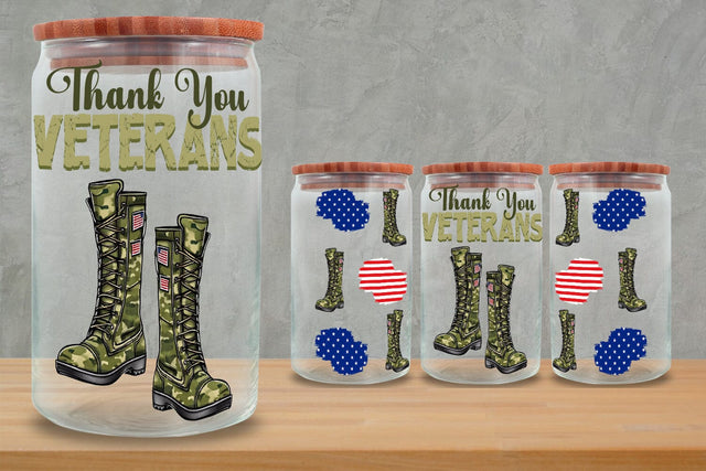 4th of july Glass Can Wrap 16oz, Glass Can Wrap 16oz SVG zafrans studio 