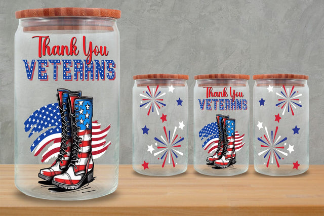 4th of july Glass Can Wrap 16oz, Glass Can Wrap 16oz SVG zafrans studio 