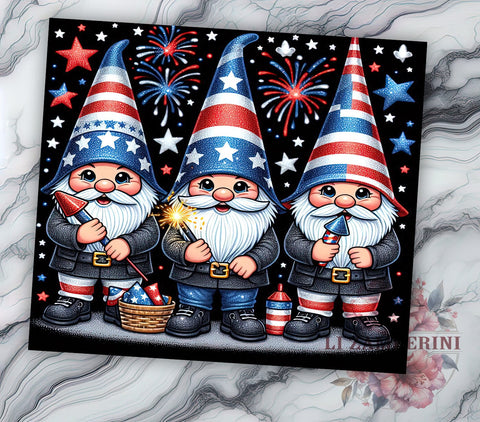 4th Of July Gnome 20oz Tumbler Wrap PNG, American Gnome Tumbler Png, Straight & Tapered Tumbler Wrap, Instant Digital Download Sublimation Li Zamperini 