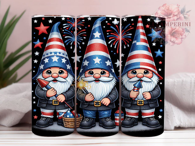 4th Of July Gnome 20oz Tumbler Wrap PNG, American Gnome Tumbler Png, Straight & Tapered Tumbler Wrap, Instant Digital Download Sublimation Li Zamperini 