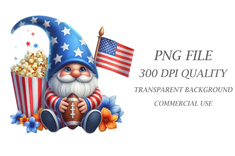 4th of July Gnome Clipart Sublimation Rupkotha 