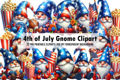 4th of July Gnome Clipart Sublimation Rupkotha 