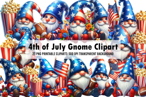 4th of July Gnome Clipart Sublimation Rupkotha 