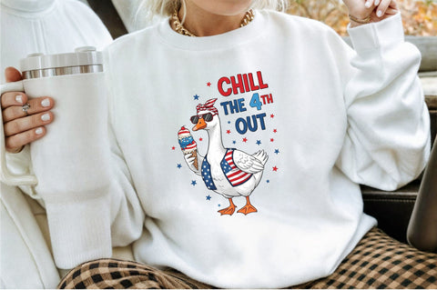 4th of July Goose Patriotic Chill the 4 Sublimation designartist 
