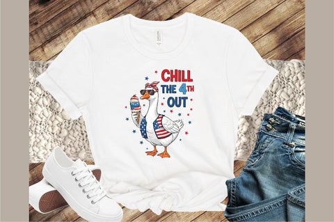 4th of July Goose Patriotic Chill the 4 Sublimation designartist 