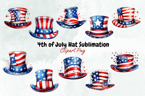 4th of July Hat Sublimation Clipart Bundle Sublimation Designangry 