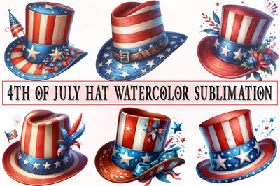 4th of July Hat Watercolor Sublimation Sublimation SVGista 