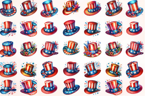 4th of July Hat Watercolor Sublimation Sublimation SVGista 