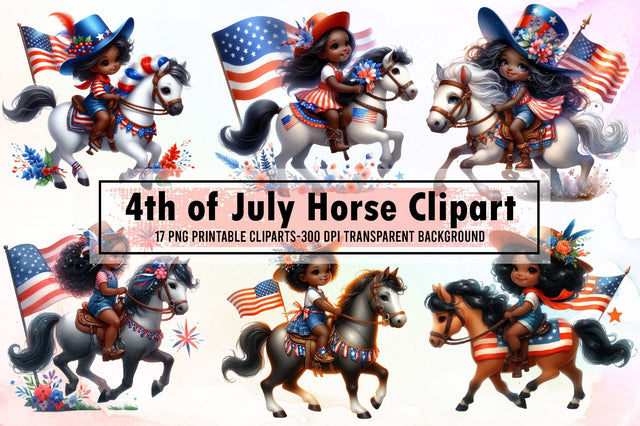 4th of July Horse Sublimation Clipart Sublimation designartist 