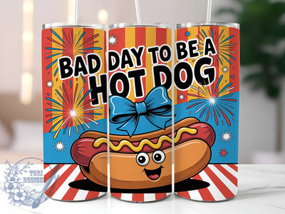 4th of July Hot Dog 20oz Tumbler Wrap, Funny Hot Dog Design, America Patriotic Wrap, Sublimation Wrap, 20oz Tumbler Design, PNG Tumbler Wrap, Independence Day Humor Sublimation ToriDesigns 