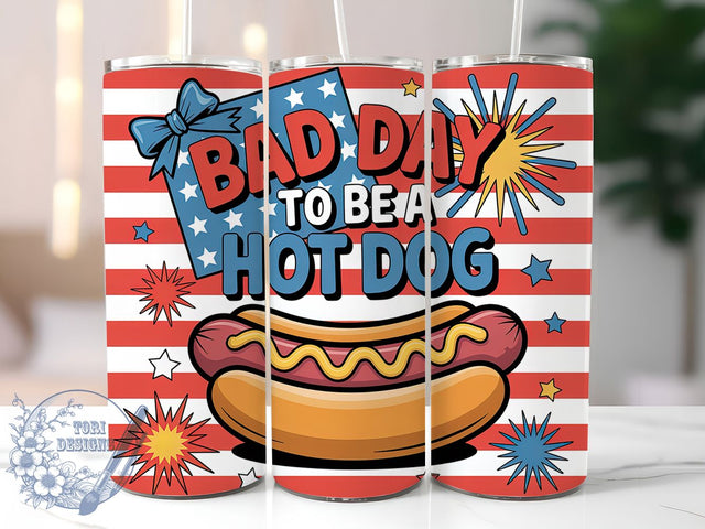 4th of July Hot Dog 20oz Tumbler Wrap, Funny Hot Dog Design, America Patriotic Wrap, Sublimation Wrap, 20oz Tumbler Design, PNG Tumbler Wrap, Independence Day Humor Sublimation ToriDesigns 