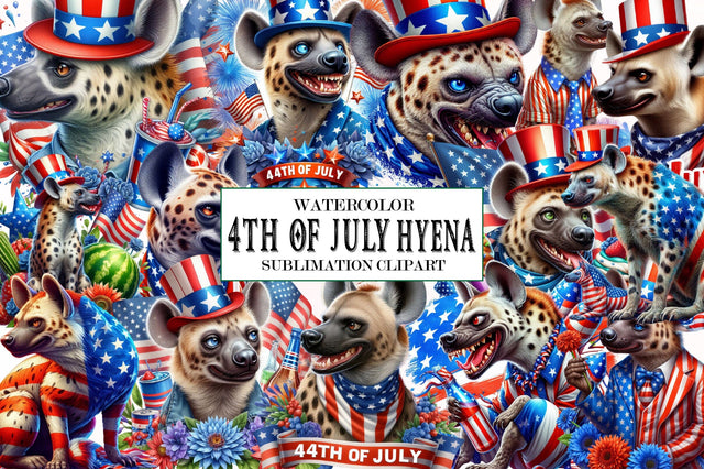4th of July Hyena Sublimation Clipart Sublimation SVGista 