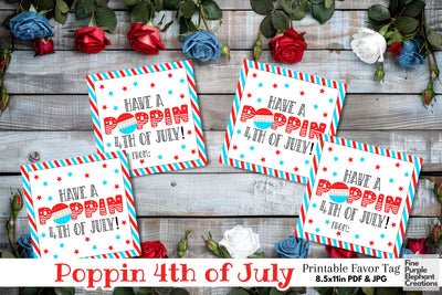 4th of July Independence Pop It Fidget Toy Digital Paper Cards Digital Pattern Fine Purple Elephant Creations 