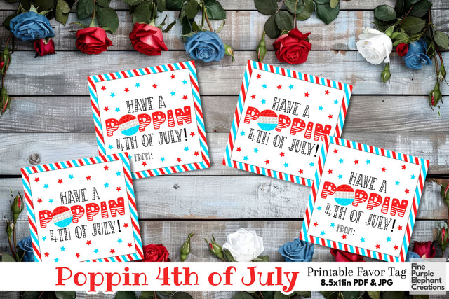 4th of July Independence Pop It Fidget Toy Digital Paper Cards Digital Pattern Fine Purple Elephant Creations 